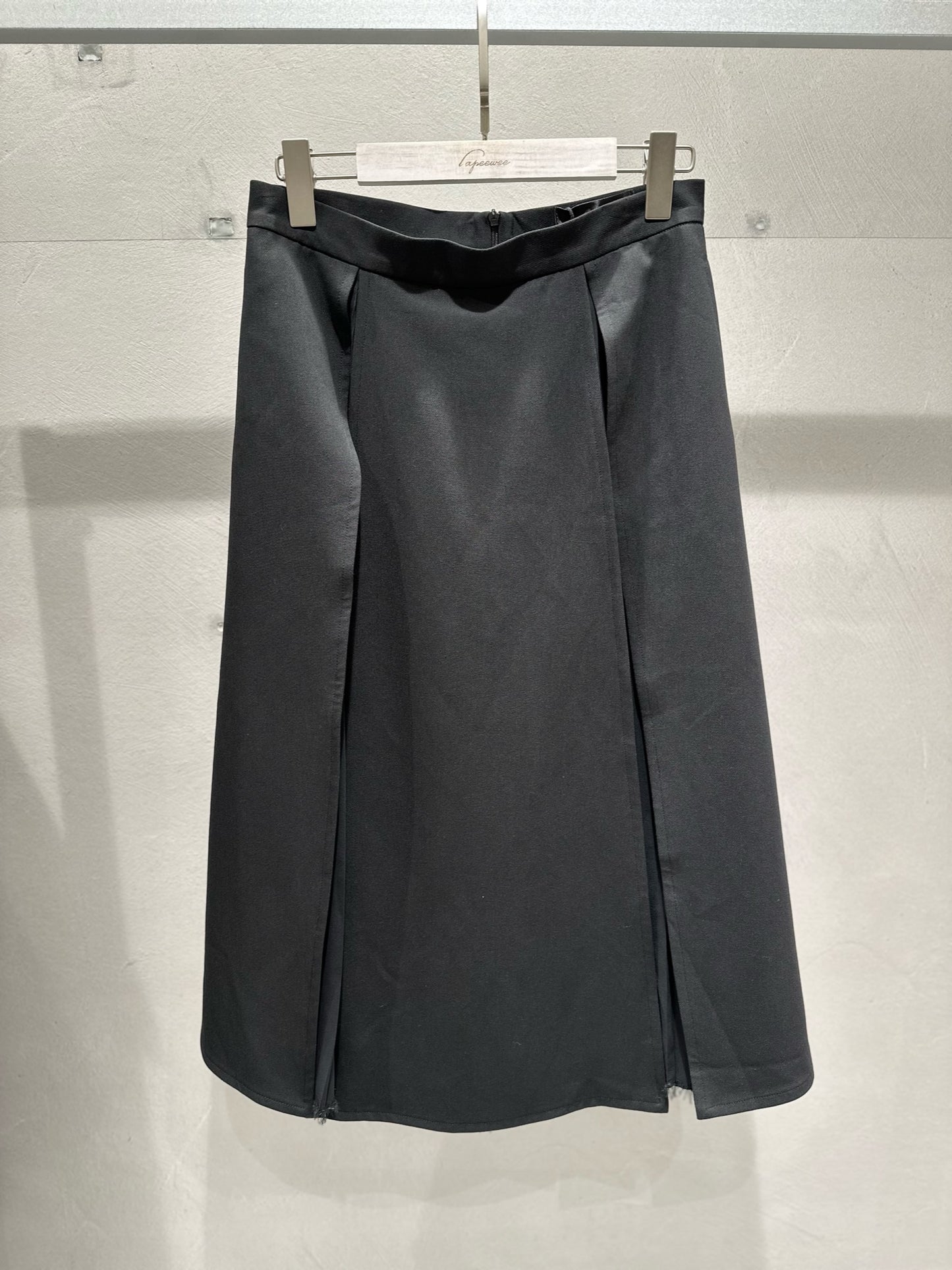 Pleated Skirt-black-L