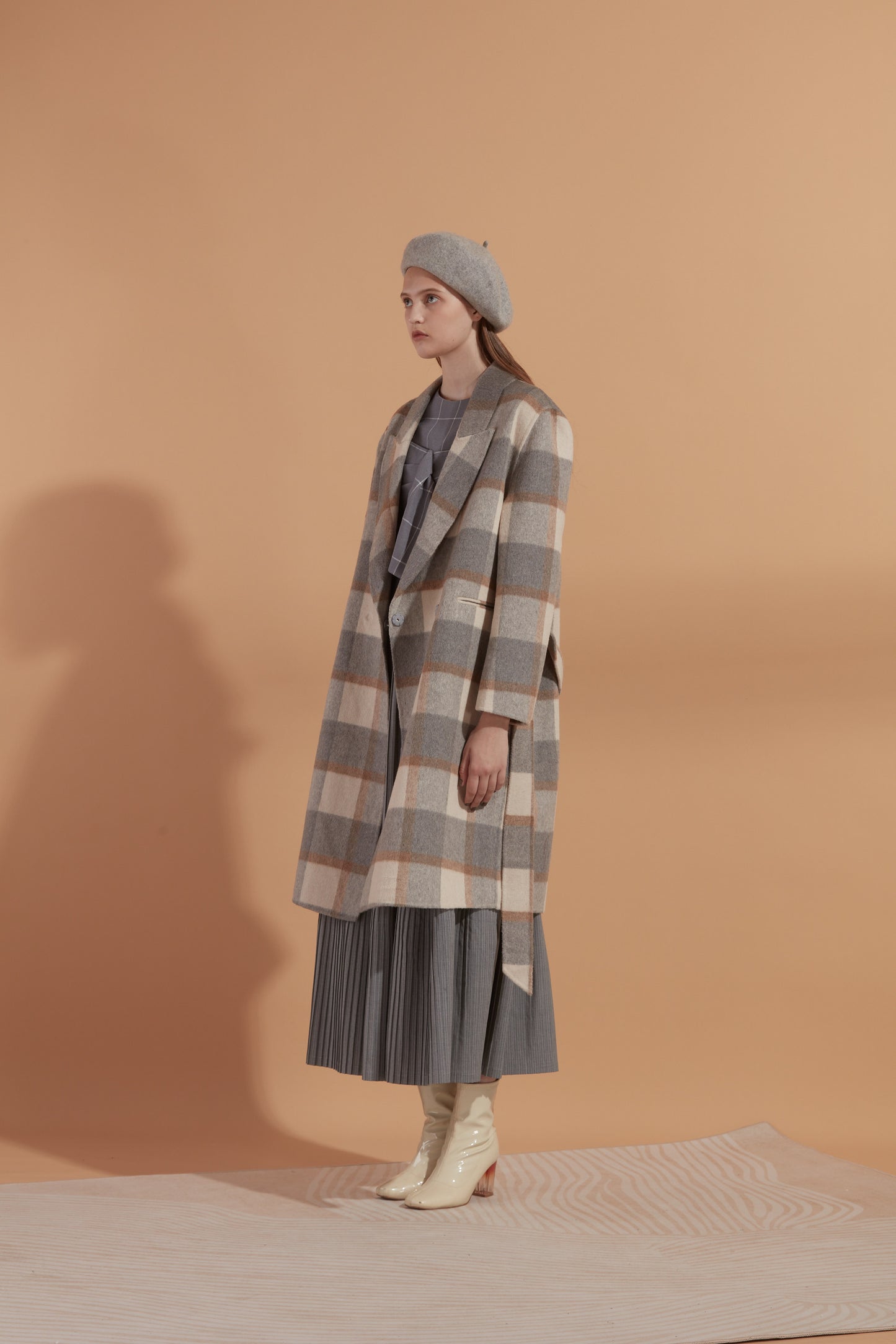 Wool blend felt coat #01