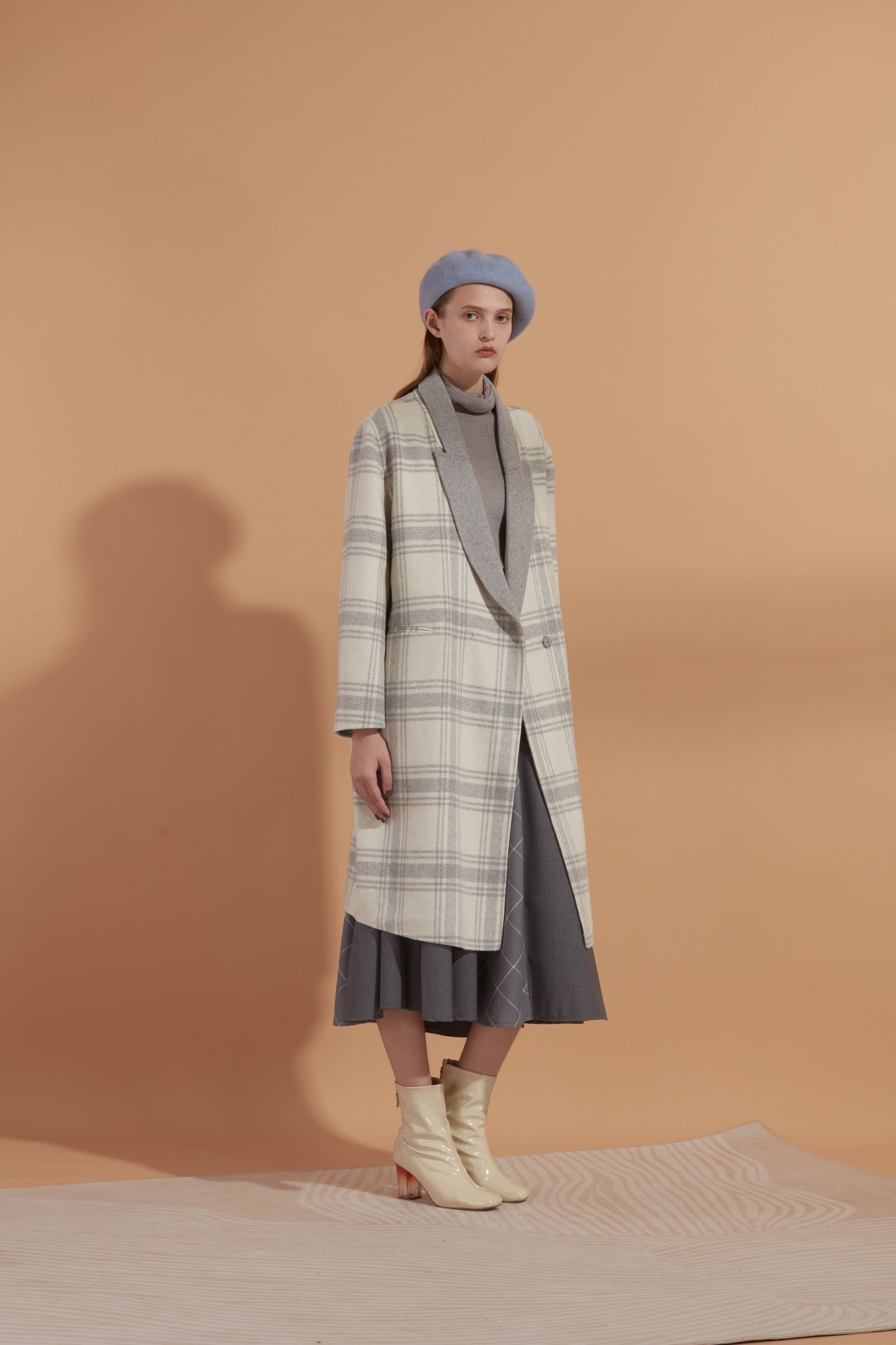 Wool blend felt coat #03