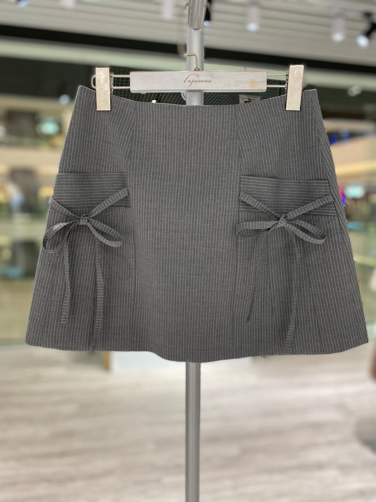 Striped pattern mini skirt